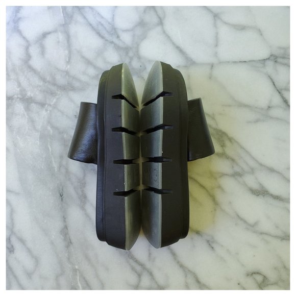 Mango Pala Black Leather Slide Sandals Size 36 - Picture 4 of 12